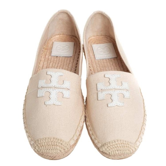 Tory Burch Shoes - Tory Burch Cream Canvas Weston Flat Espadrilles‎ women’s shoes size 7.5